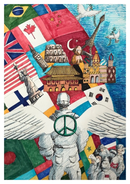 战争与和平美术作业图片